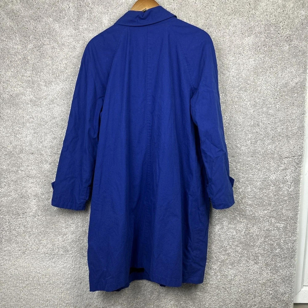 Lauren Ralph Lauren Jacket Women's 1X Dark Blue Trench Rain‎ Coat Vtg 90s Y2K